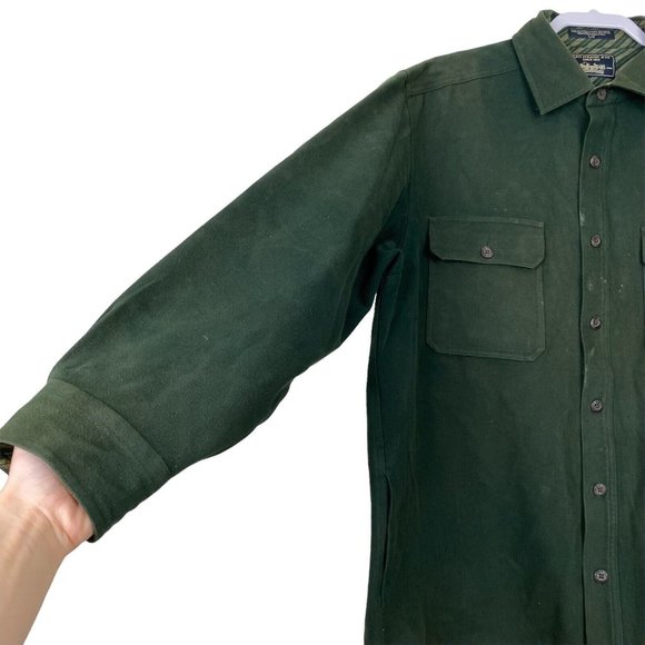 LEVI'S STRAUSS & CO Chamois‎ Heavy Men's Sz Large Vintage Field Work Shirt Green - Picture 2 of 10